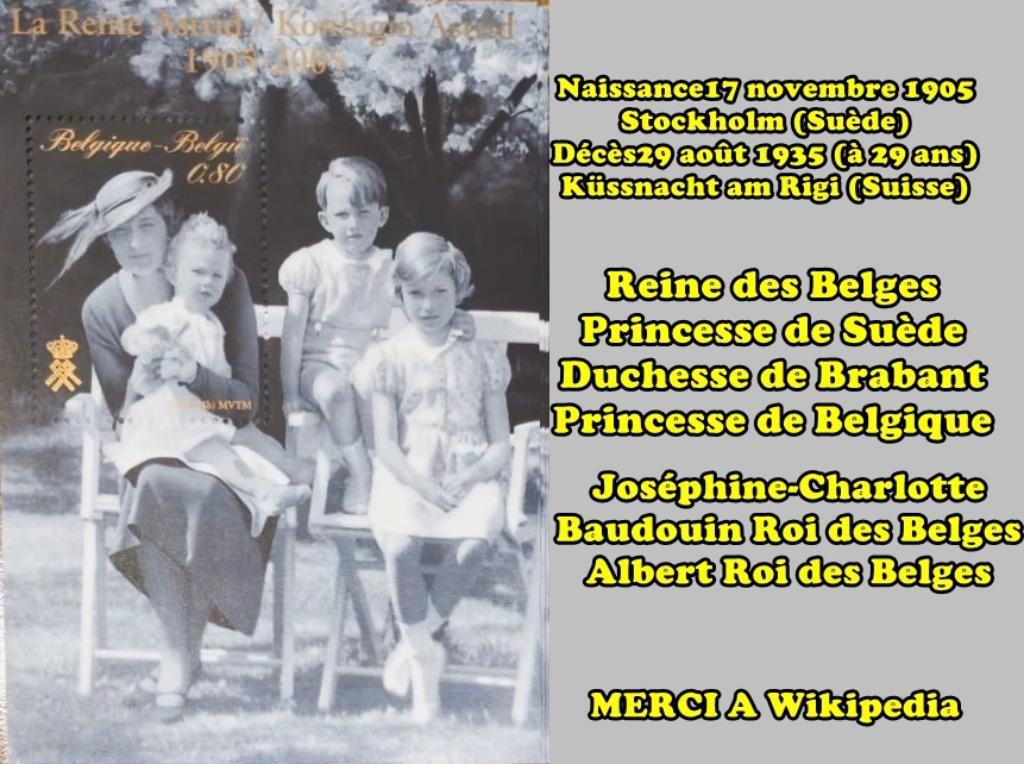 1905-2005- REINE ASTRID ET ENFANTS, Envoi, Enfants