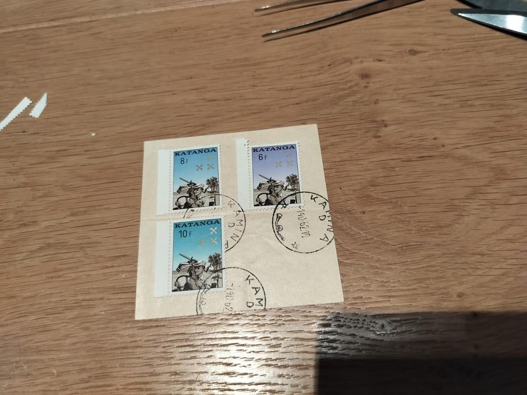 Katanga 1962 zegels nrs 79/81 Kamina afgestempeld, Postzegels en Munten, Ophalen of Verzenden