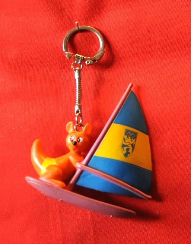 porte clé mascotte walibi planche a voile, Collections, Porte-clés, Comme neuf, Peluche ou Figurine, Enlèvement ou Envoi