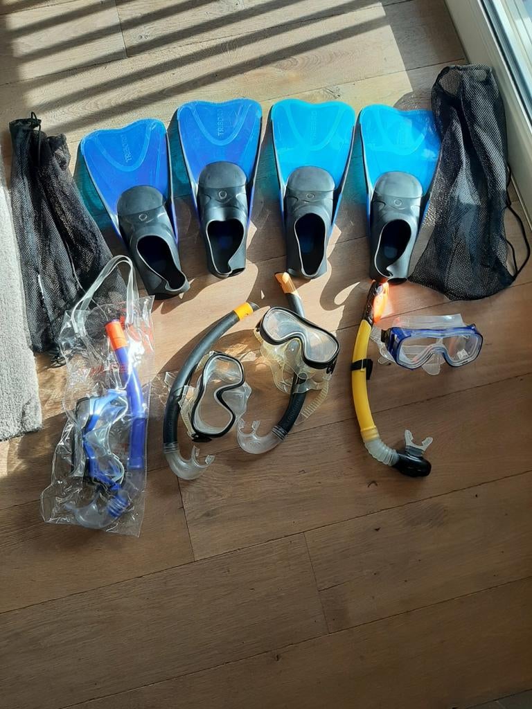 4 snorkel sets, 1 is nieuw., Ophalen, Zo goed als nieuw, Snorkel