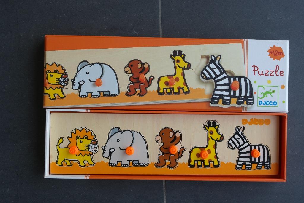 Djeco houten inlegpuzzel „Savane”, Ophalen of Verzenden, Zo goed als nieuw, Van hout