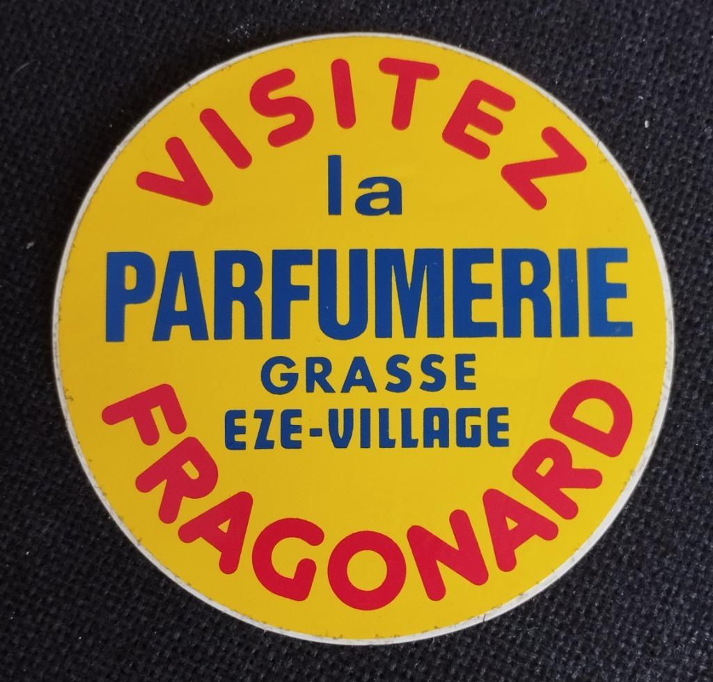 Parfumerie Fragonard Grasse vintage sticker, Ophalen of Verzenden, Zo goed als nieuw, Bedrijf of Vereniging