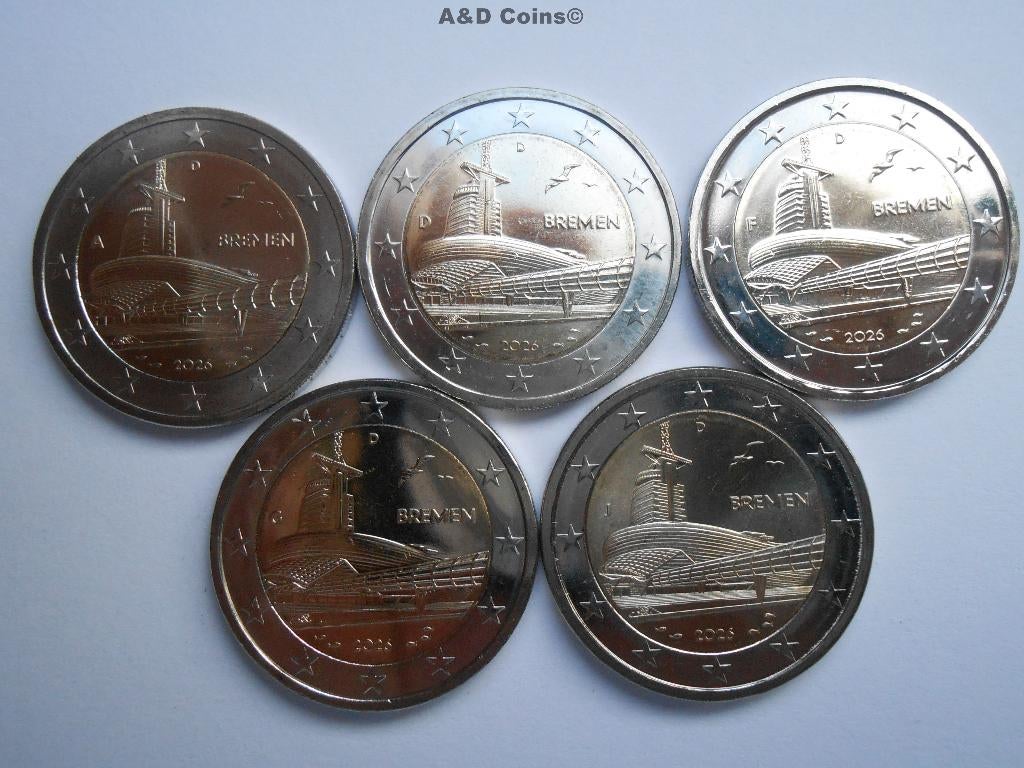 Duitsland 5 x 2 Euro 2026, Verzenden, Duitsland, 10 euro, Setje