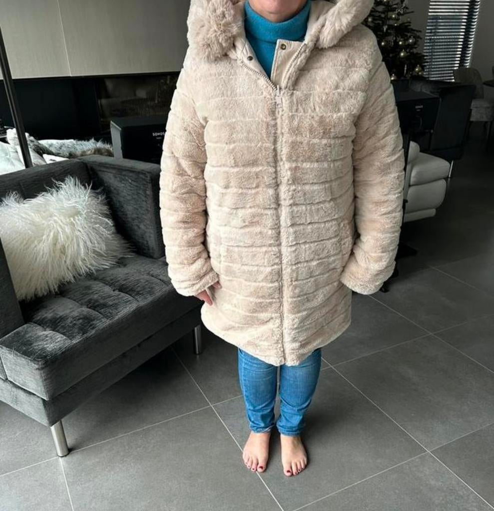 Winterjas, Ophalen, Zo goed als nieuw, Maat 38/40 (M), Beige