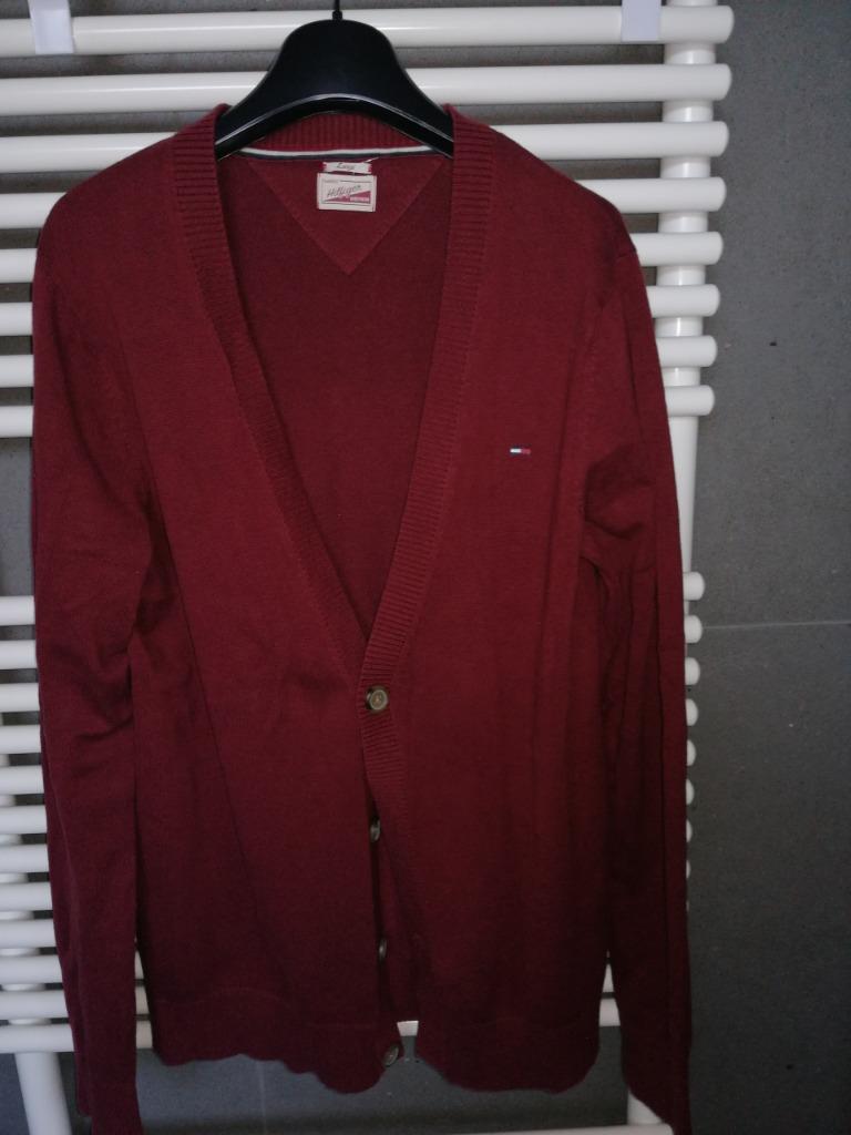 cardigan hilfiger bordeau  large, Ophalen of Verzenden, Zo goed als nieuw