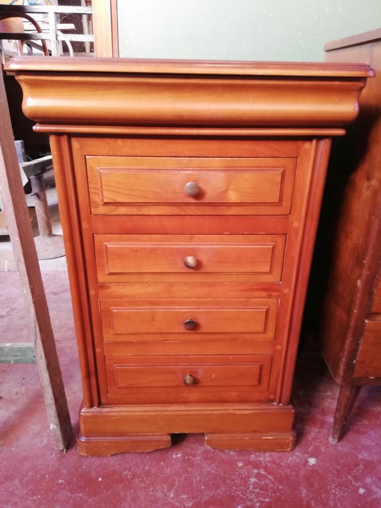 meuble chiffonnier, 3 ou 4 tiroirs, 25 à 50 cm, Moins de 100 cm, Merisier