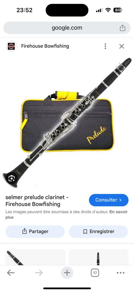 Clarinette selmer, Musique & Instruments, Enlèvement, Comme neuf, Avec valise