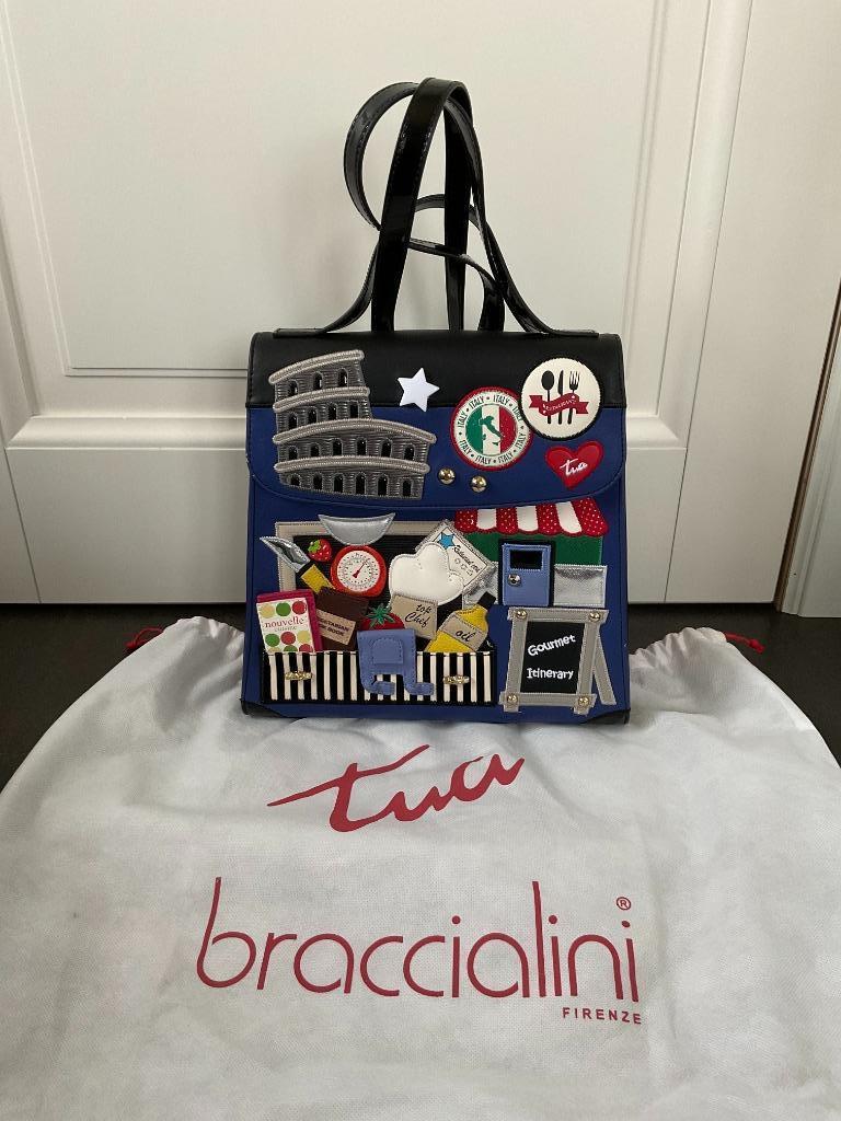Nieuwe lederen rugzak handtas Tua Braccialini Italy, Ophalen, Nieuw