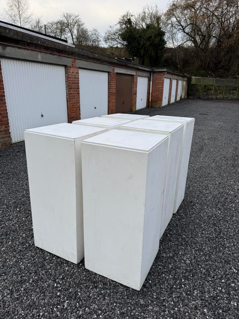 6 tables hautes mange debout en bois blanc, Enlèvement, Utilisé