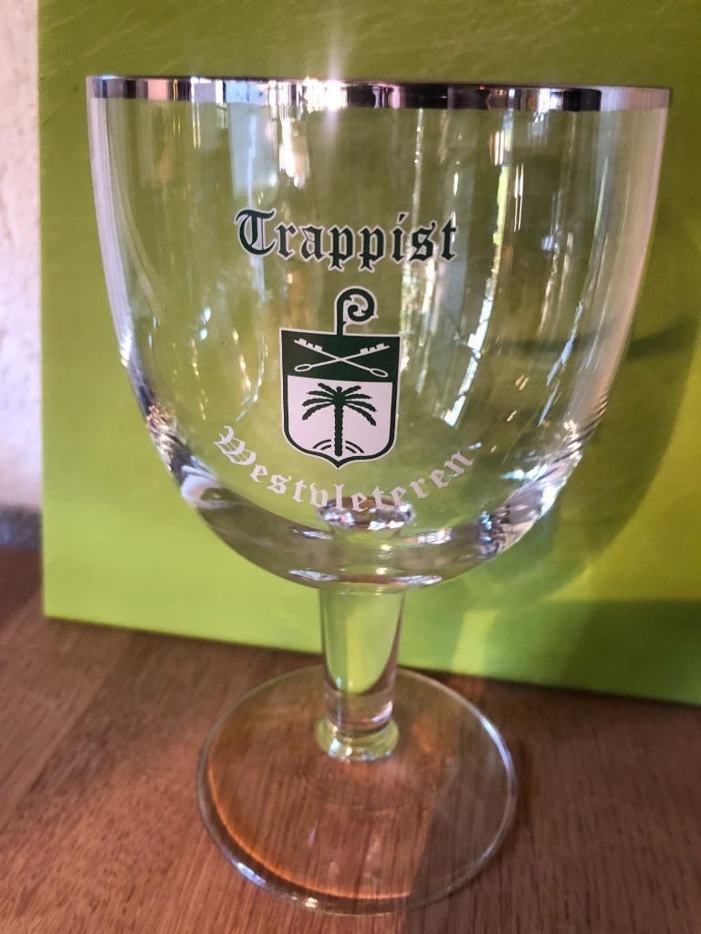 westvleteren trappist bierglas groen-wit, Ophalen, Zo goed als nieuw, Glas of Glazen, Overige merken