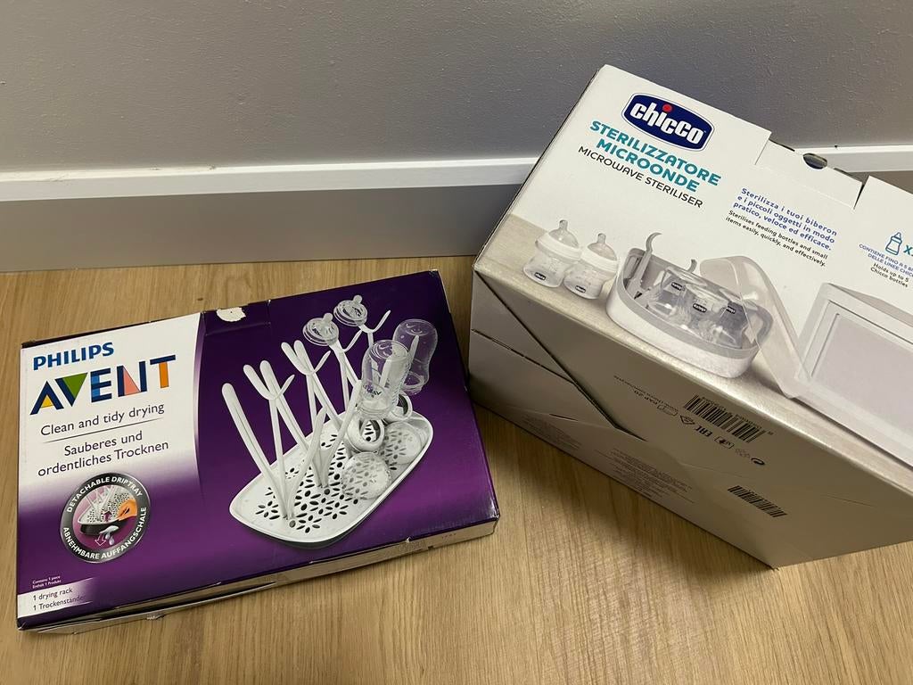 Égouttoir Philips +Stérilisateur Chicco + Biberon Avent, Kinderen en Baby's, Babyvoeding en Toebehoren, Zo goed als nieuw, Sterilisator