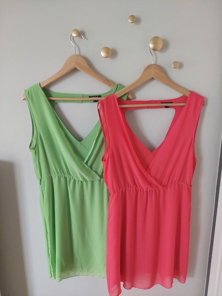 Jurk / kleedje Mexx (kort) groen en roze - maat 38, Maat 38/40 (M), Mexx, Overige kleuren, Ophalen of Verzenden
