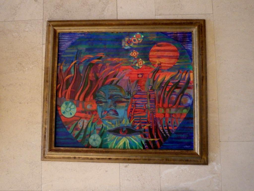 Huib van Vugt 1923-2008 -Figuratieve voorstelling met masker, Antiek en Kunst, Ophalen of Verzenden
