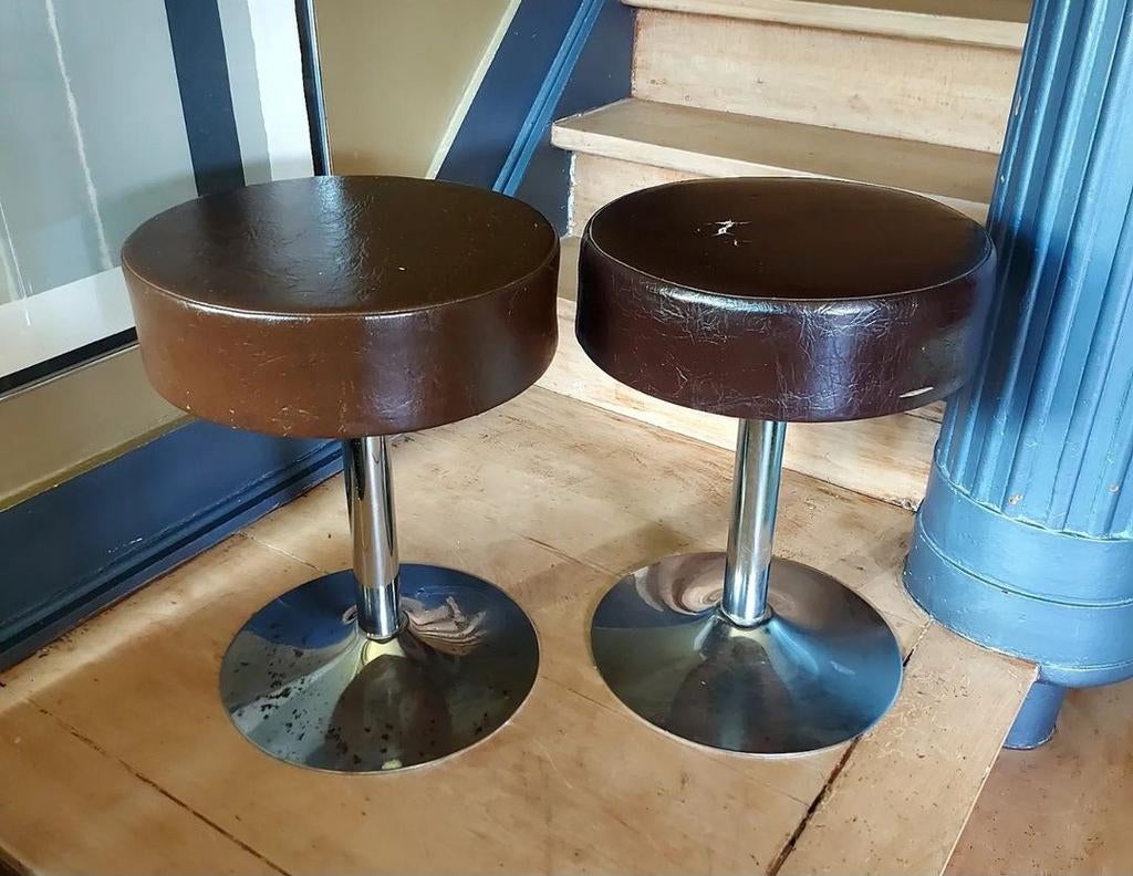 Knoll style kruk trompetvoet 2 stuks, stukprijs, Antiek en Kunst, Antiek | Meubels | Stoelen en Sofa's, Ophalen of Verzenden