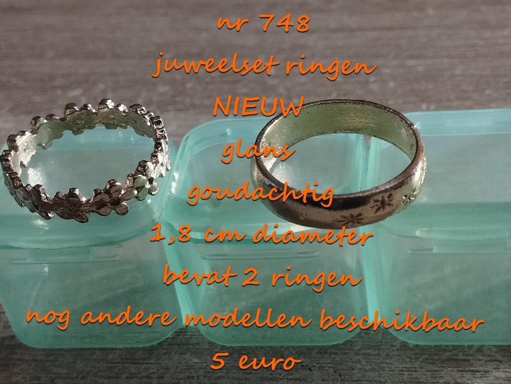 748. Parure de bijoux : bagues, NEUF, @LAST PIECE@ expéditio, Neuf, Femme ou Homme, Or, 17 à 18