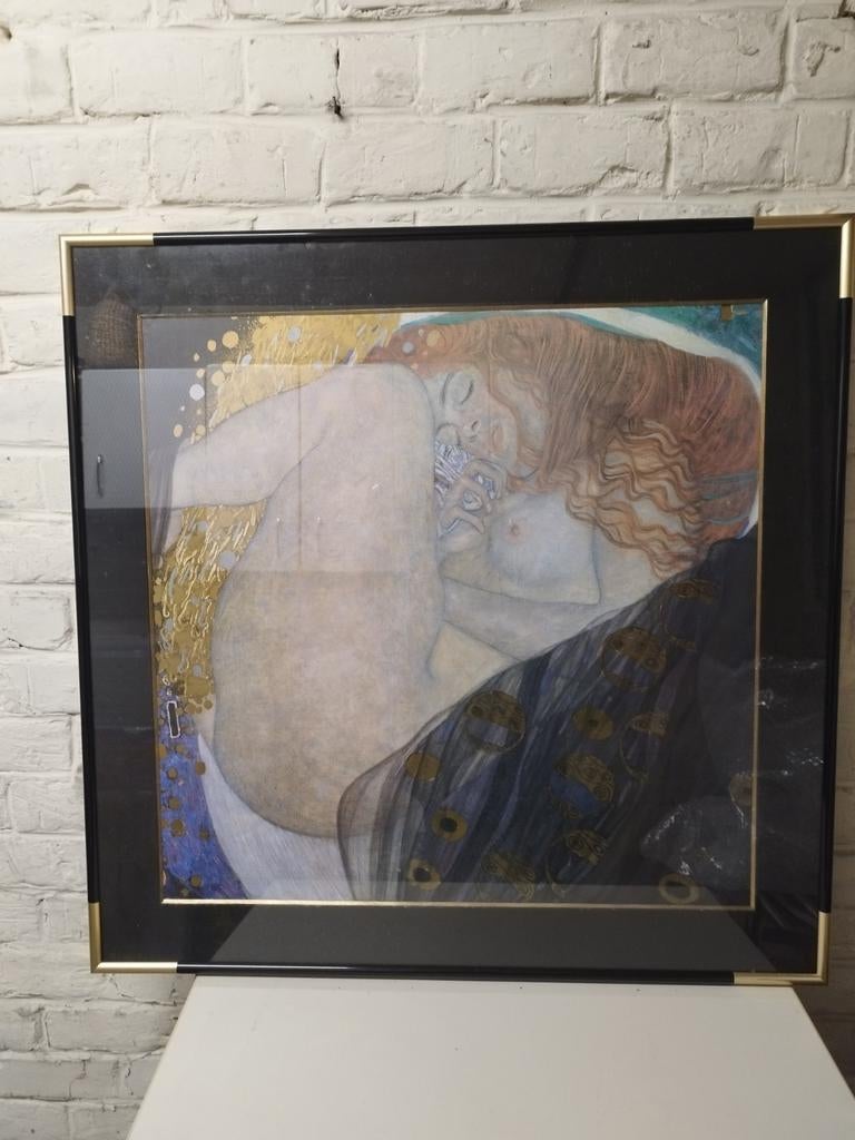 Ingelijste reproductie „Danae” van Klimt 86/86 cm, Ophalen