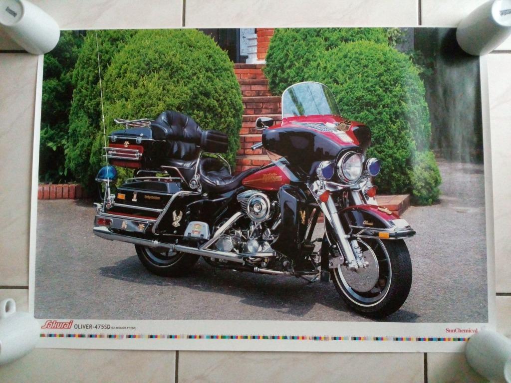 vintage poster Harley Davidson, Enlèvement, Comme neuf, Rectangulaire horizontal, Autres sujets/thèmes