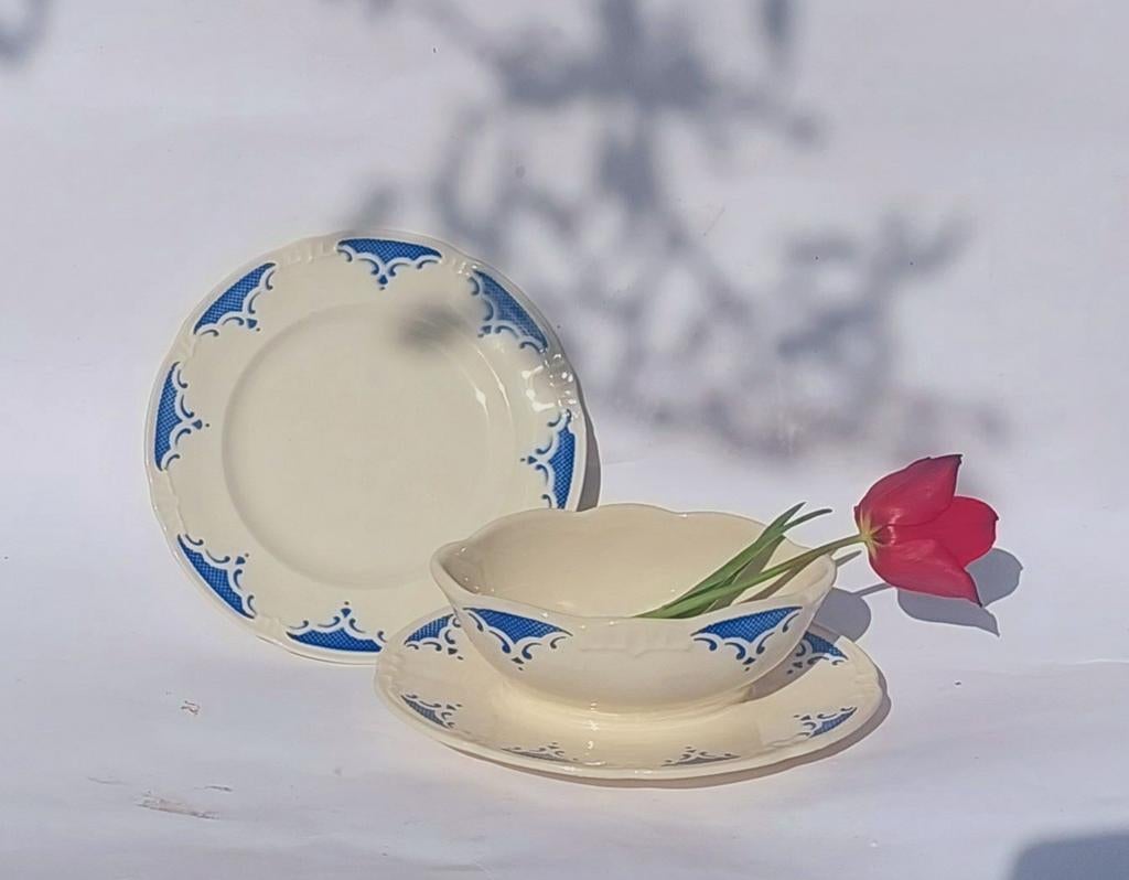 Bol à sauce et assiette Vintage Boch., Enlèvement ou Envoi