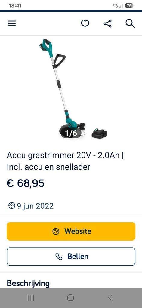 Accu grastrimmer Vonroc doe een eerlijk bod aub, Enlèvement, Comme neuf