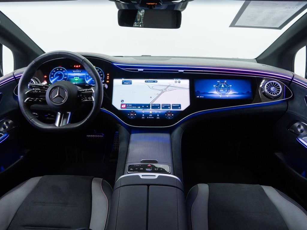Mercedes-Benz EQE 350 4MATIC AMG Premium Night HYPERSCREEN T, Auto's, Automaat, Zwart, Alcantara, BTW verrekenbaar