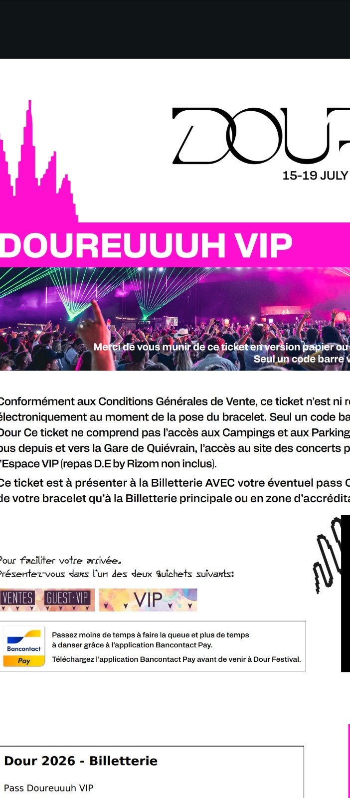 Pass Doureuh VIP 5 jours + Camping Comfort, Tickets & Billets, Événements & Festivals
