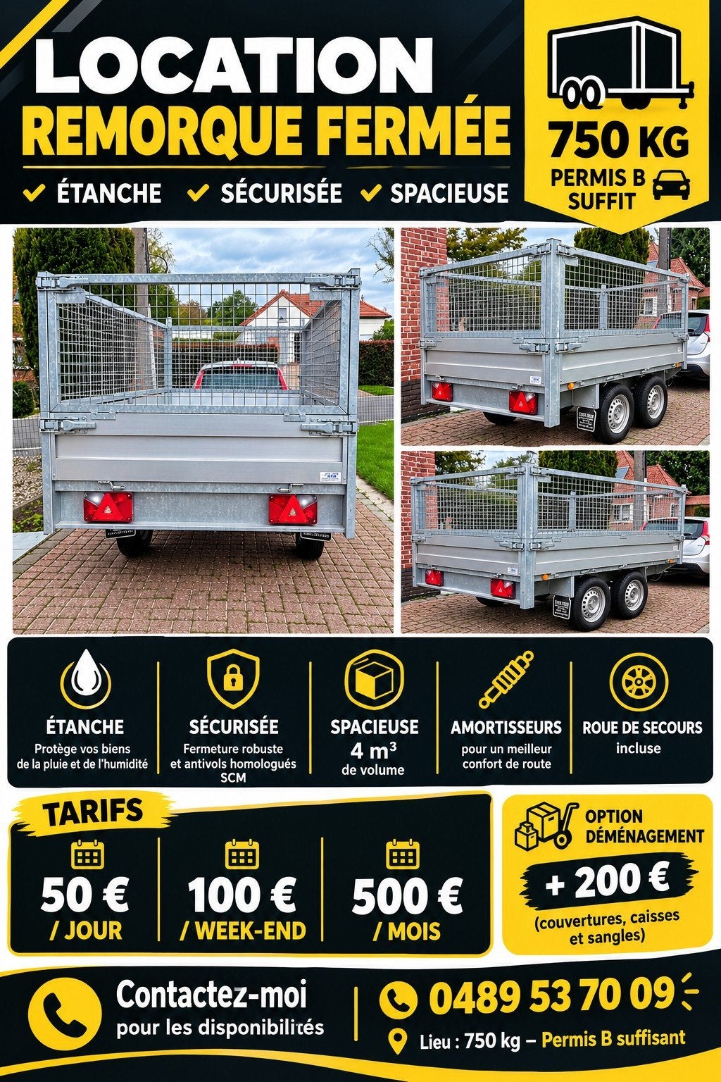 Location remorque permis B suffit
