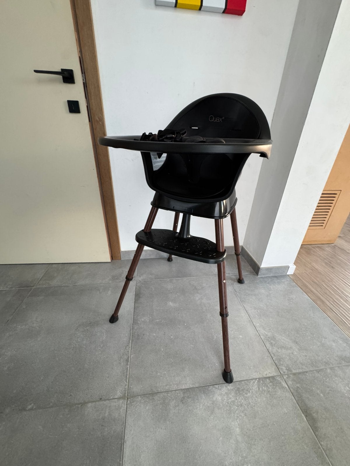 Quax Ultimo 3 Luxe meegroeistoel – Black/Walnut, Ophalen, Zo goed als nieuw, Meegroeistoel, Afneembaar eetblad