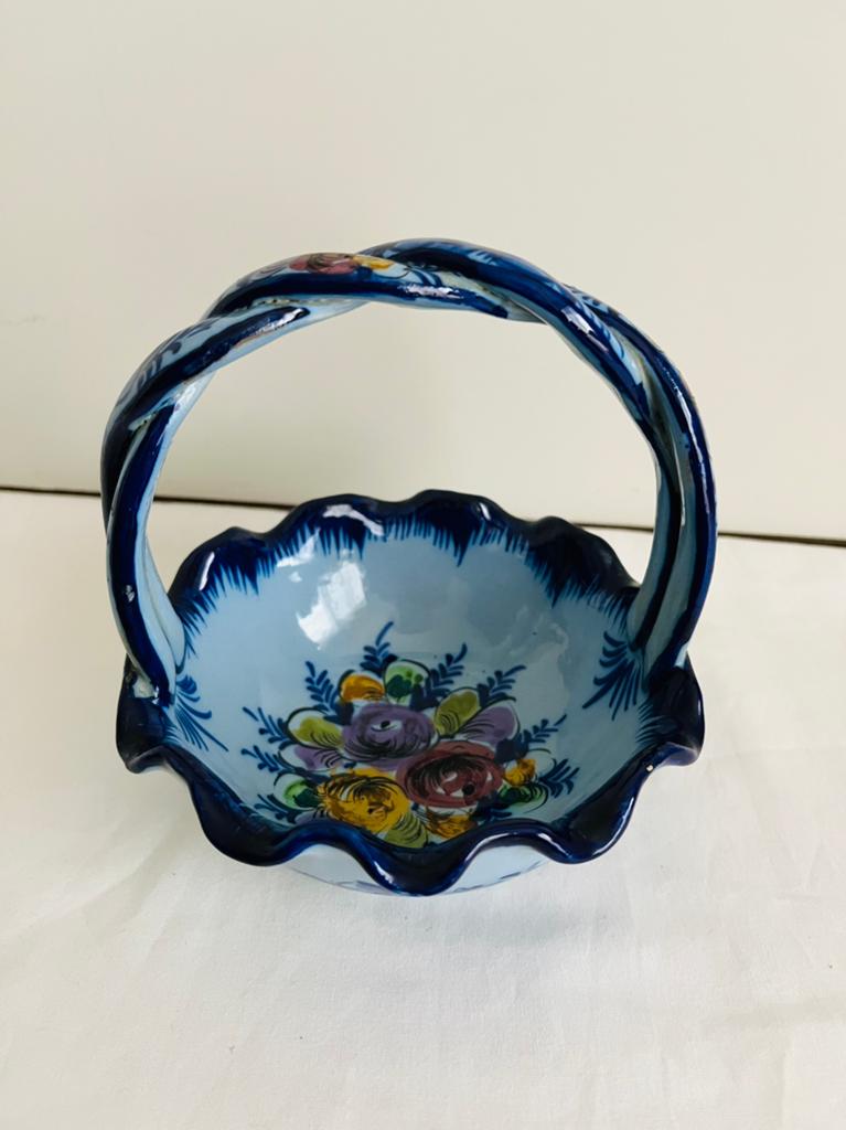 Vintage handgeschilderde keramieke schaal Alcobaça., Antiek en Kunst, Antiek | Schalen, Ophalen
