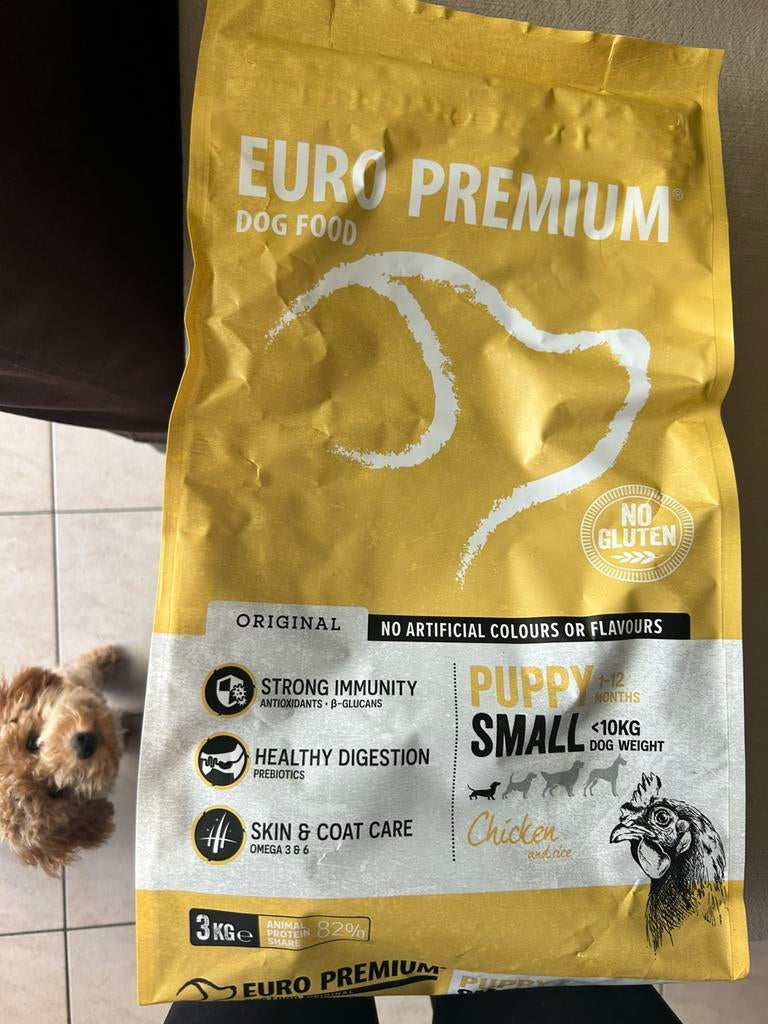 Euro Premium Puppy Small (kip & rijst) 3kg, Ophalen, Hond