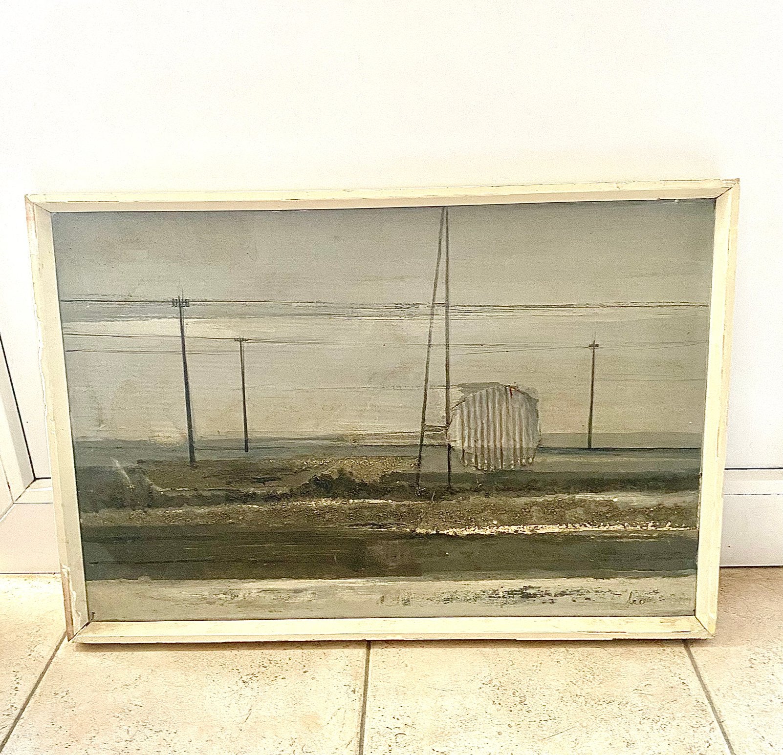Schilderij collage landschap, Antiek en Kunst, Ophalen