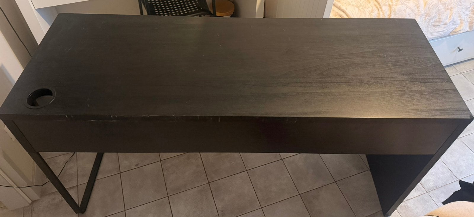 Bureau IKEA noir – bonne état, Maison & Meubles, Comme neuf, IKEA, Espace de rangement, Enlèvement