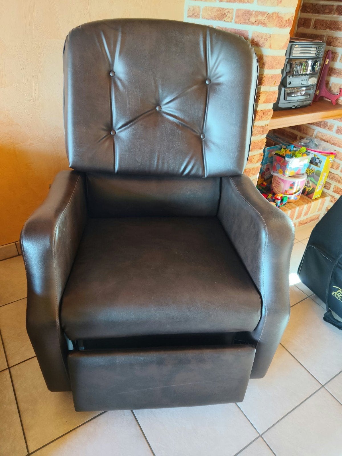 relax zetel 1 persoon manueel open klikken, leder, Ophalen