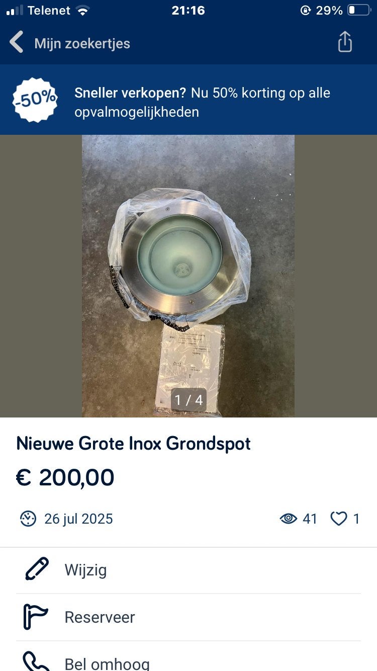 Grote Grondspot in INOX, Ophalen, Nieuw, Inox