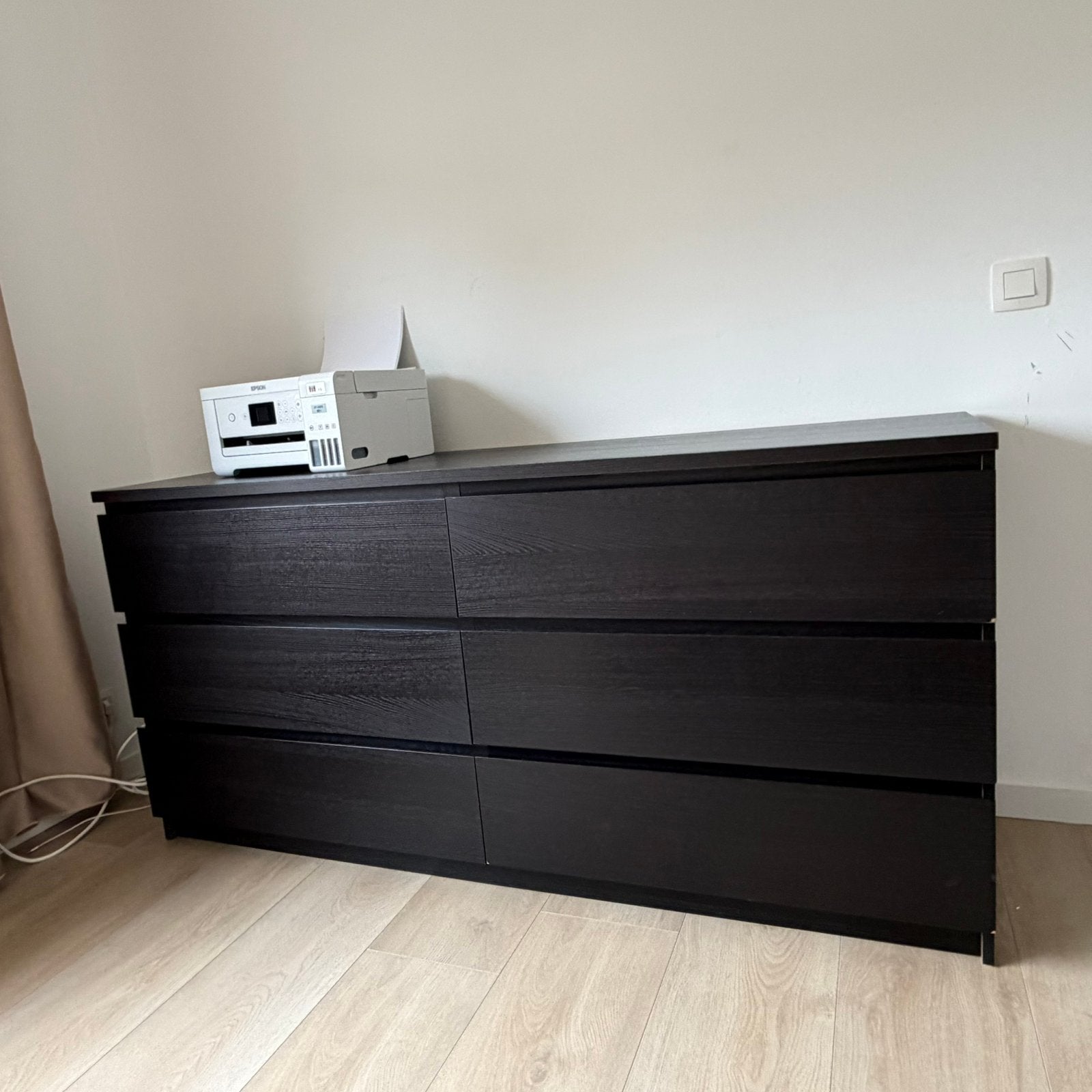 Ladekast met 6 lades, zwart, 160x78 cm, Huis en Inrichting, Kasten | Ladekasten, Ophalen, Gebruikt