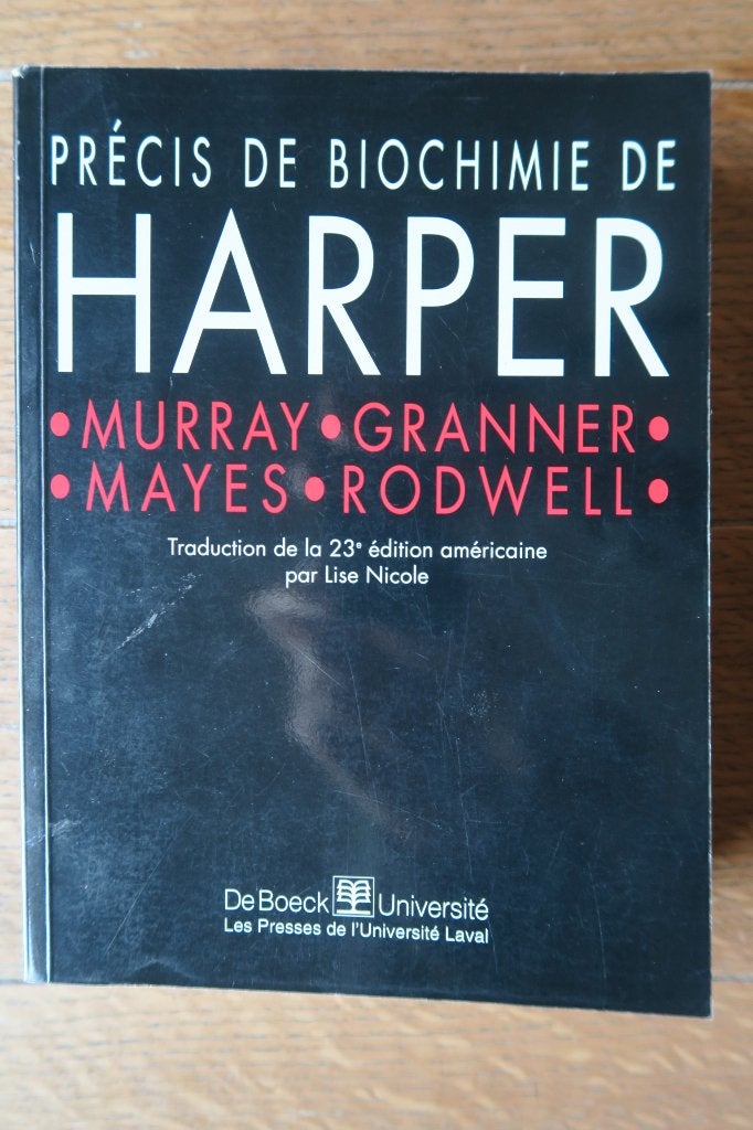 Livre "Précis de biochimie de Harper" pour étudiant, Enlèvement, Comme neuf, Murray, Sciences naturelles