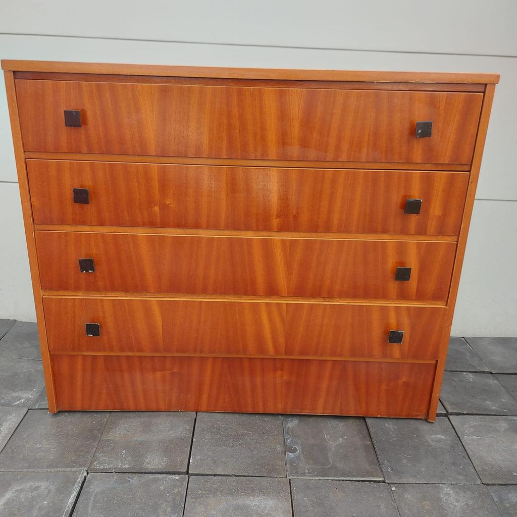 Vintage houten vloer ladekast, Huis en Inrichting, Kasten | Ladekasten, Ophalen, Zo goed als nieuw