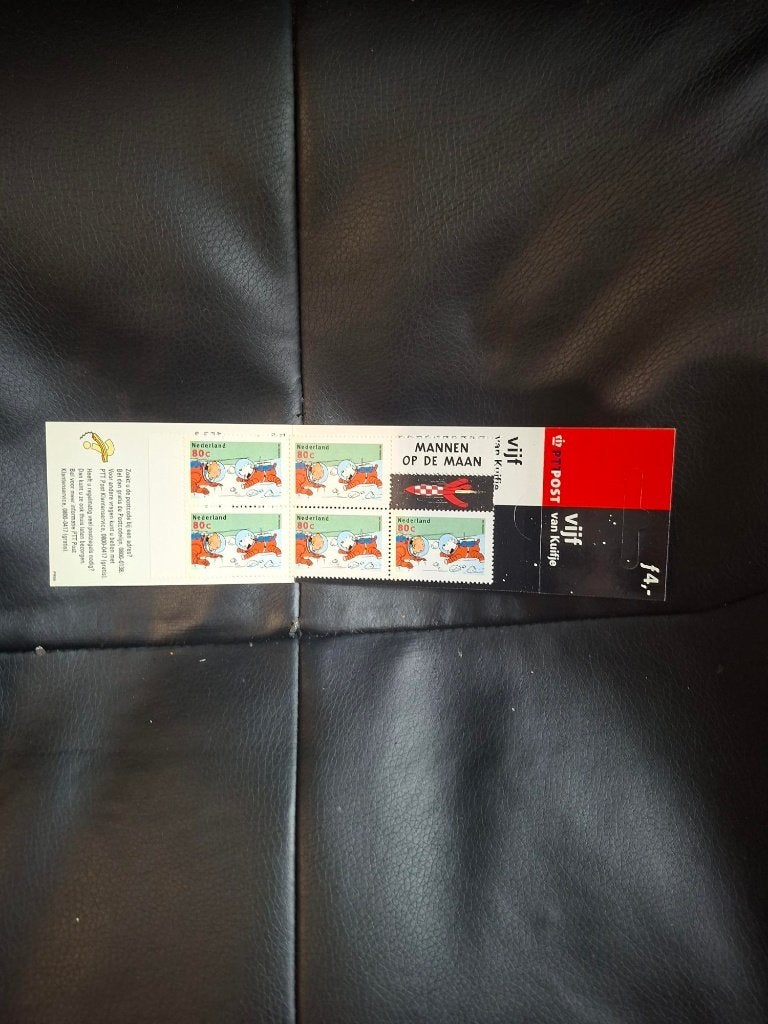 Kuifje 5 postzegels Mannen op de maan - Tintin, Enlèvement ou Envoi, Tintin, Comme neuf, Autres types