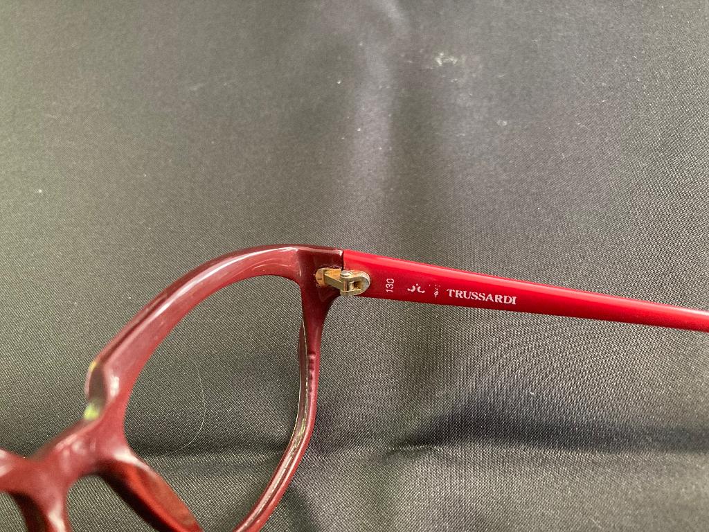 Bril montuur Trussardi T722, Handtassen en Accessoires, Overige merken, Gebruikt, Ophalen of Verzenden, Rood