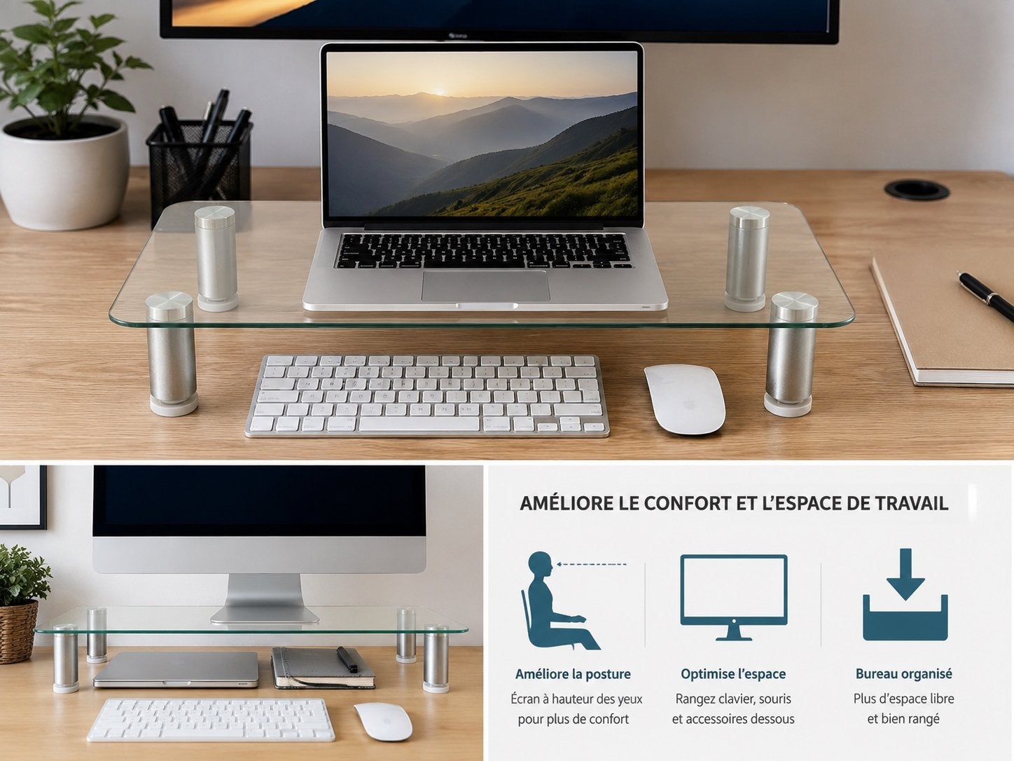 DURONIC glazen scherm/laptopstandaard, Ophalen, Zo goed als nieuw