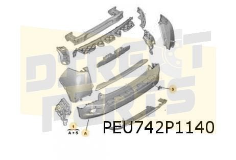 Peugeot	2008 (2/20-) achterbumper (FXT Zwart) (Bij PDC/ Bij, -, Verzenden, -, Nieuw