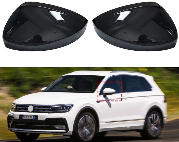 Spiegelkappen Geschikt Voor Volkswagen Tiguan II Glans Zwart, Envoi