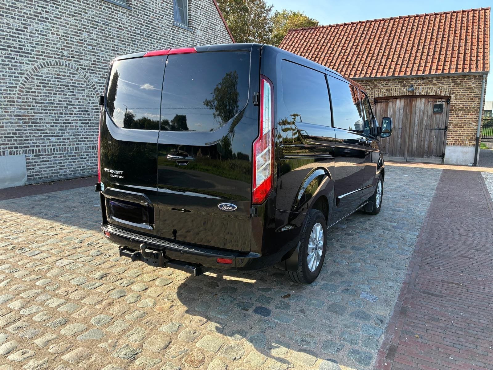 Ford transit custom dubbel schuifdeur/dubbel cabine, Stof, 4 cilinders, Zwart, 96 kW