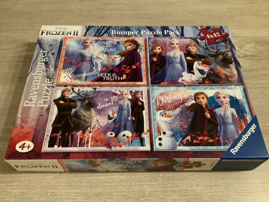 Disney Frozen II Puzzle box (4x42 stuks), Ophalen of Verzenden, 10 tot 50 stukjes, Zo goed als nieuw, 4 tot 6 jaar