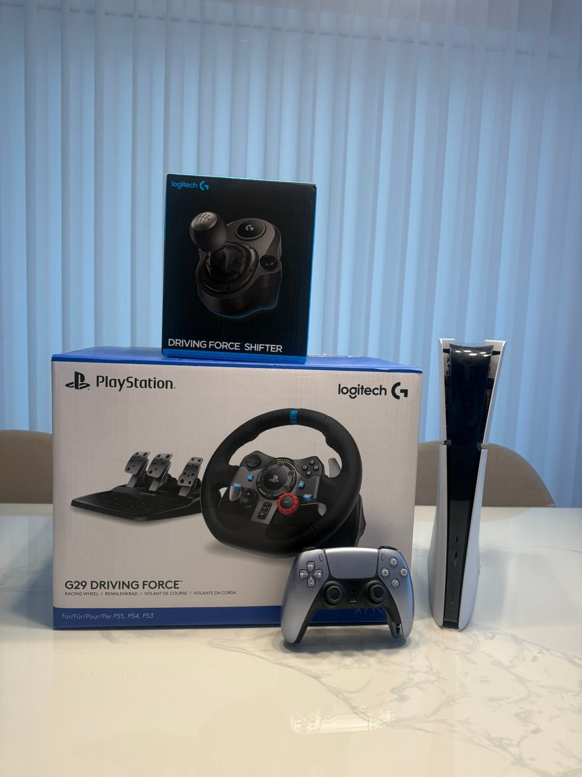 Playstation 5 slim met game’s & Logitech G29, Games en Spelcomputers, Ophalen of Verzenden, Zo goed als nieuw, Playstation 5
