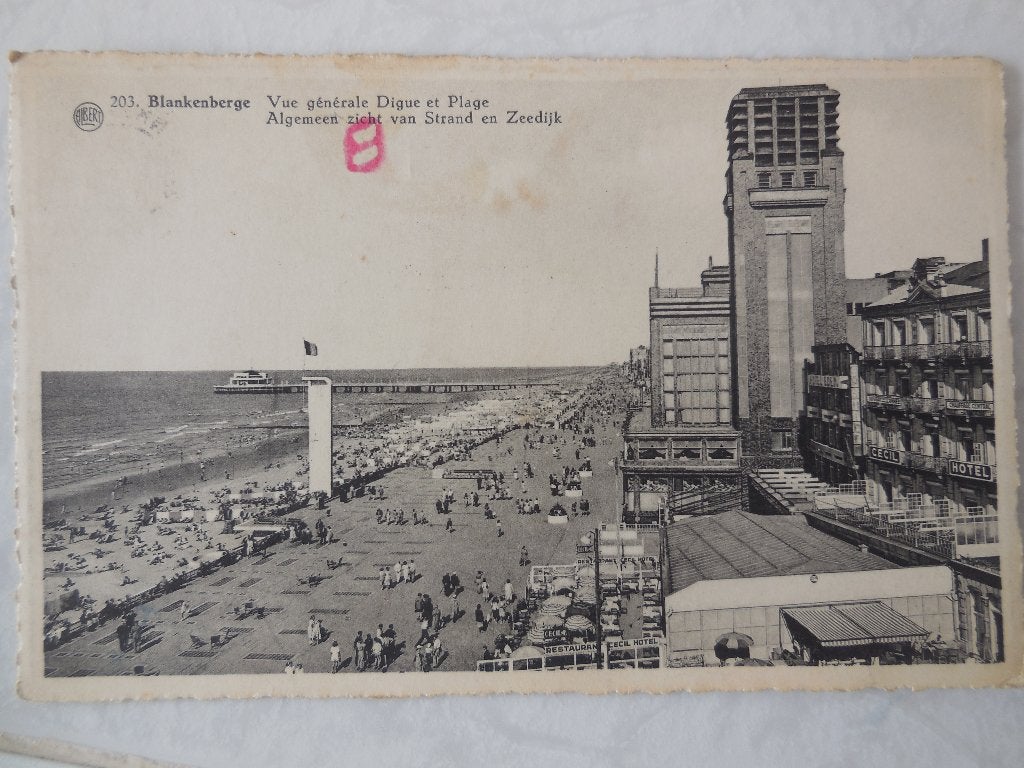 postkaart Blankenberge Casino, Ophalen of Verzenden, 1940 tot 1960, Gelopen, West-Vlaanderen