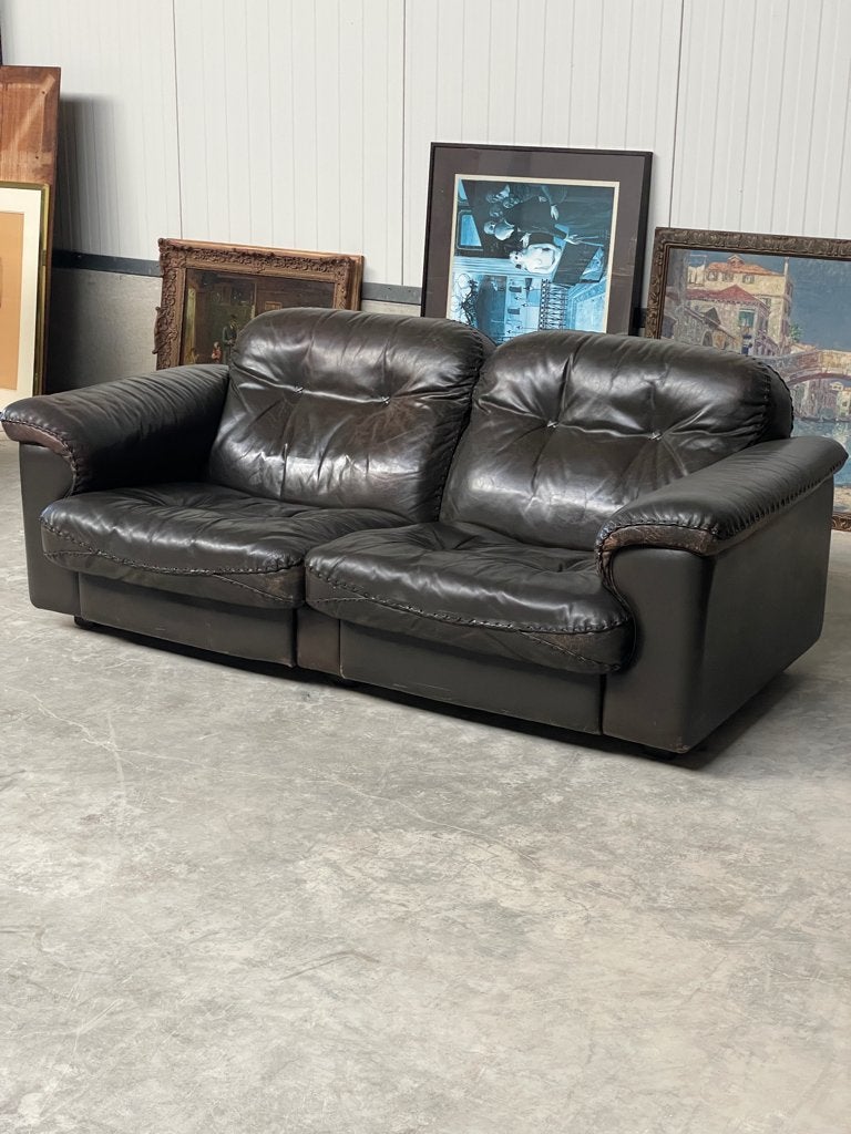 Vintage De Sede DS 101 Zetel, Huis en Inrichting, Zetels | Zetels, Gebruikt, Rechte bank, 150 tot 200 cm, 75 tot 100 cm, Leer