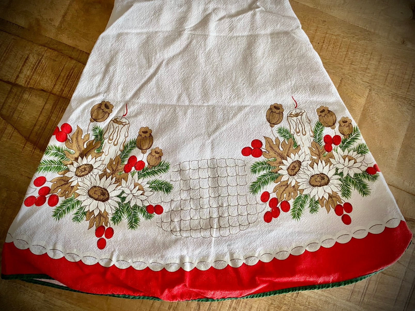Kerst : Rond tafelkleed : Ø140cm 🎄, Verzenden, Rond, Zo goed als nieuw, Wit