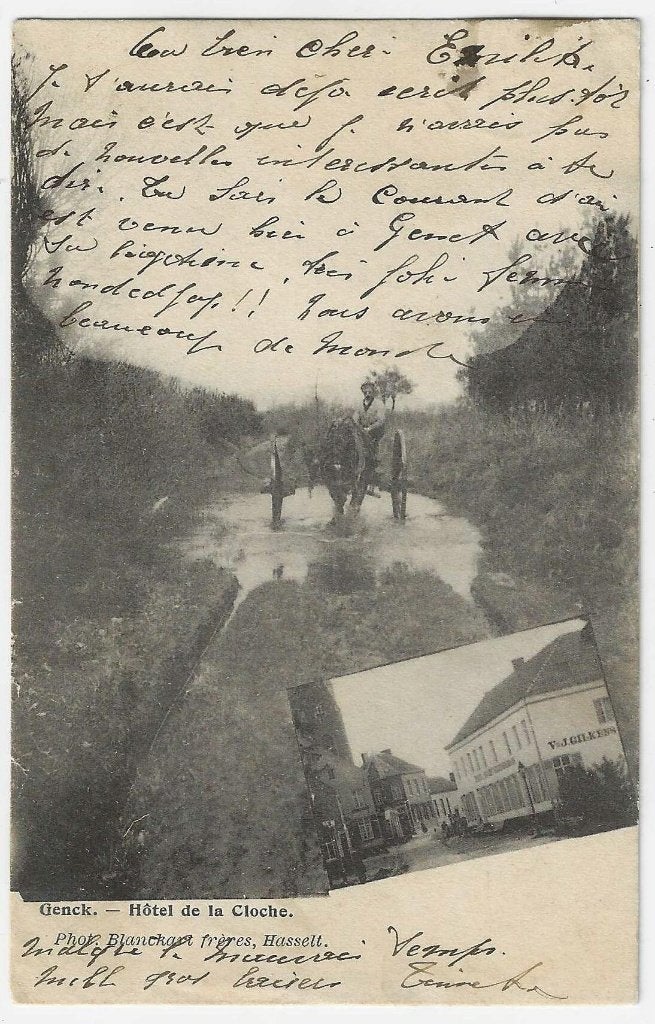 Carte postale Genck, Hôtel de la Cloche, Enlèvement ou Envoi, Avant 1920, Affranchie, Limbourg