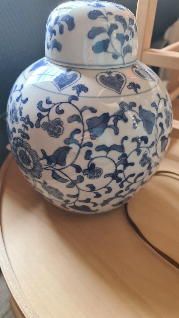 Joli pot à gingembre de Delft avec couvercle bleu et blanc, Antiquités & Art, Enlèvement
