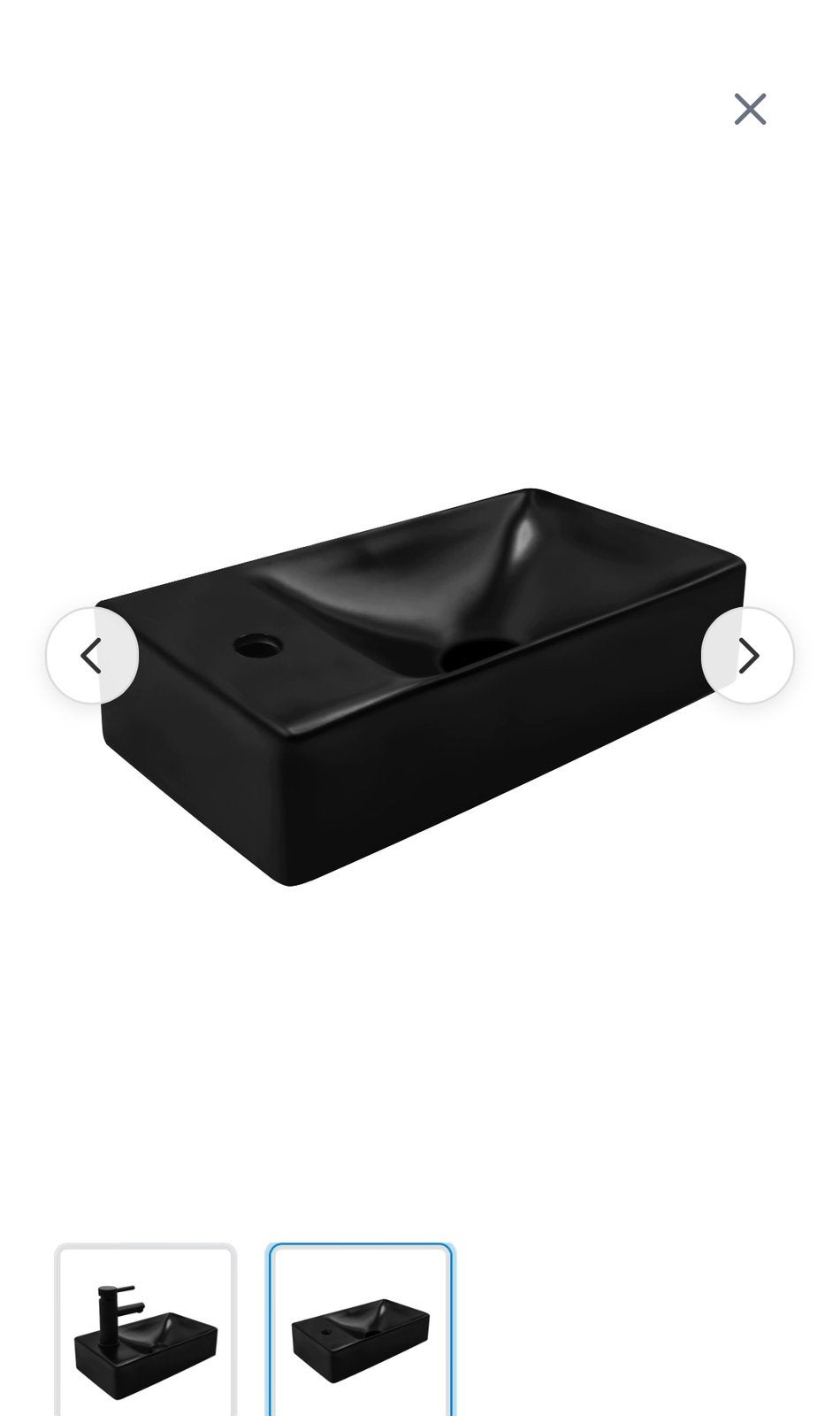 Lavabo en céramique noir mat avec trou pour robinet à gauche, Bricolage & Construction, Enlèvement ou Envoi, Neuf, Lavabo